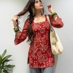 Swagsay Women’s Viscose Blend Printed Short Kurti